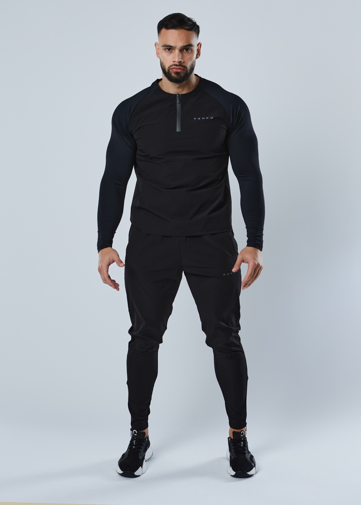 Core Hybrid 1/4 Zip Tee (Black)
