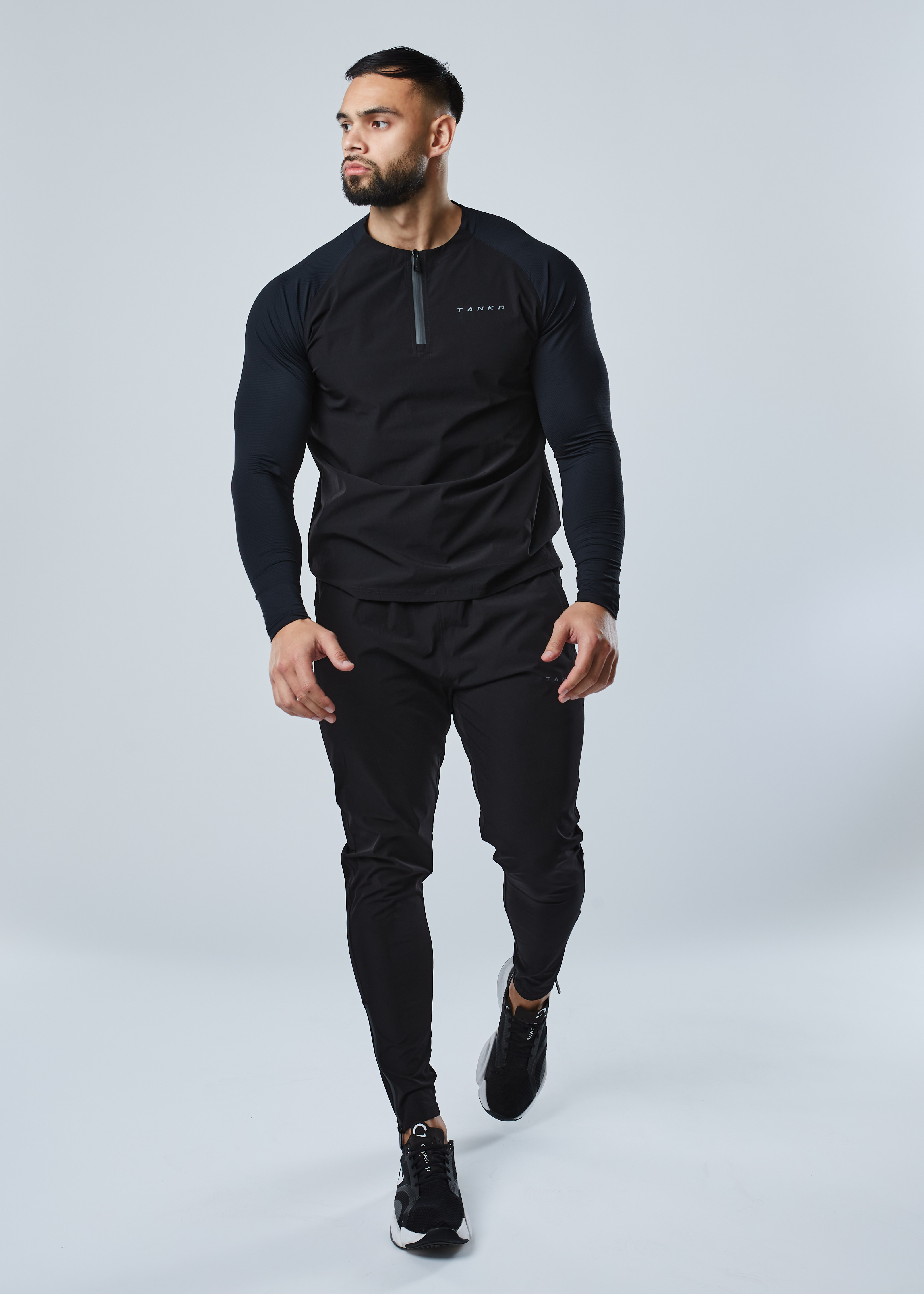 Core Hybrid 1/4 Zip Tee (Black)