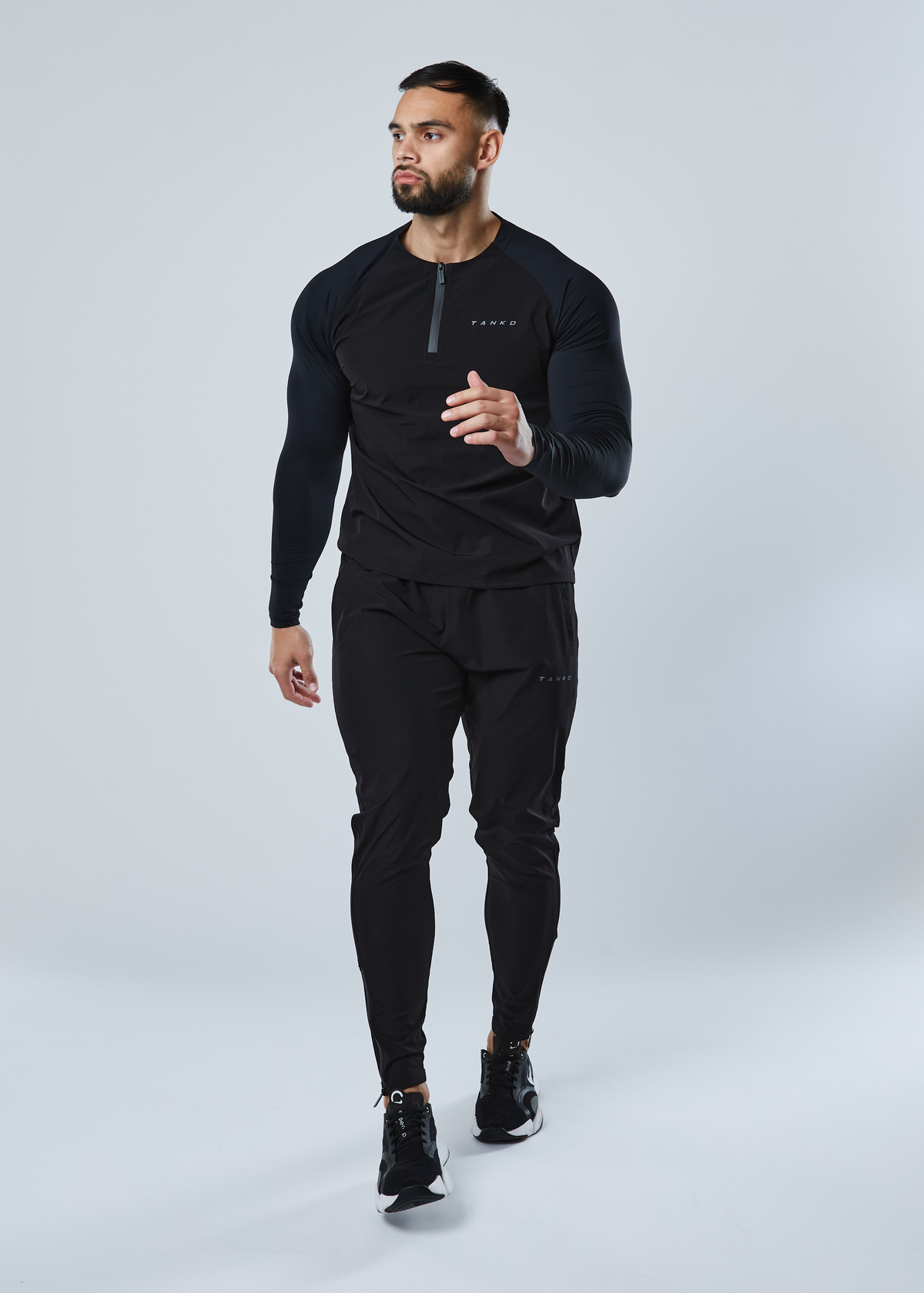 Core Hybrid 1/4 Zip Tee (Black)