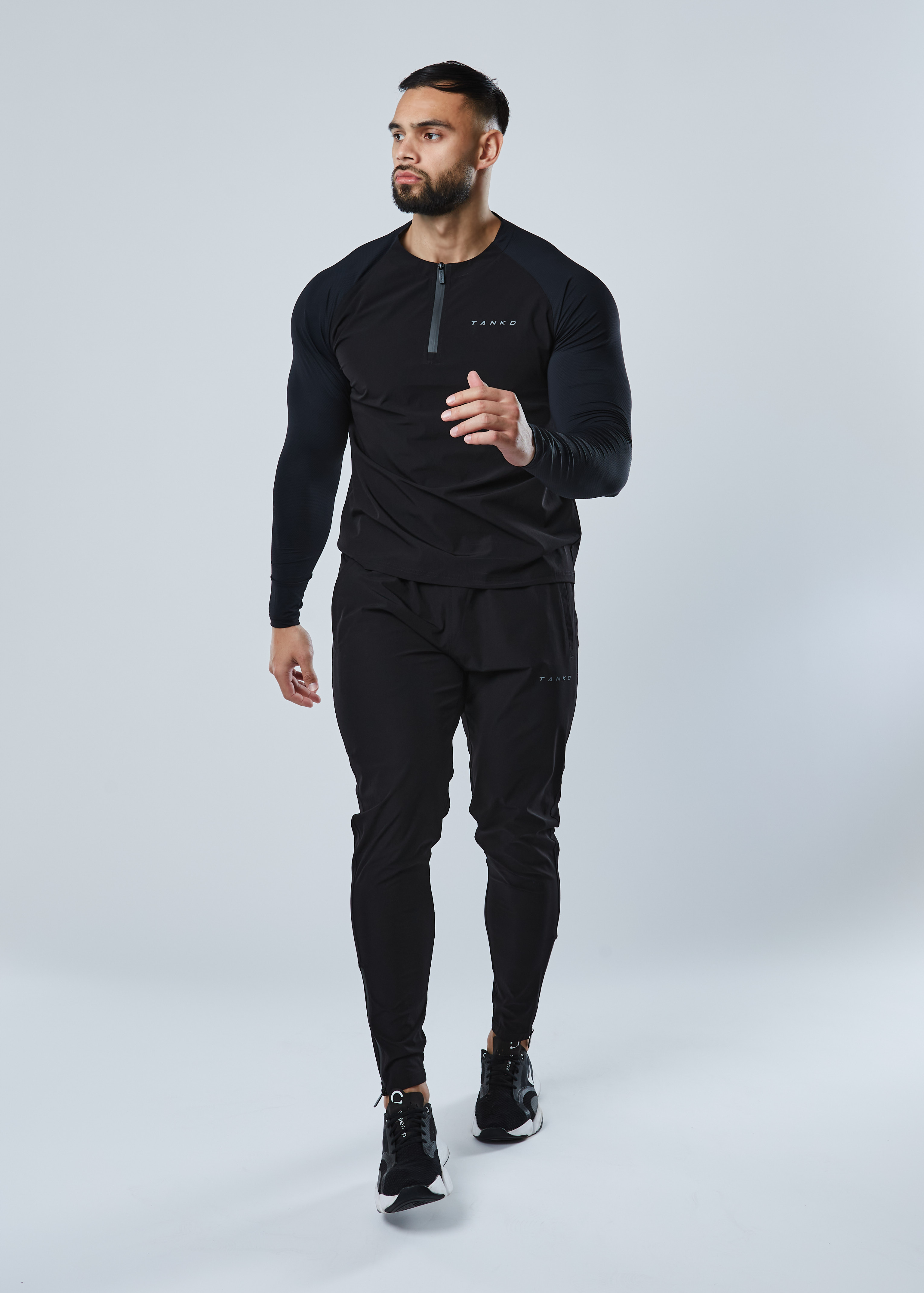 Core Hybrid 1/4 Zip Tee (Black)