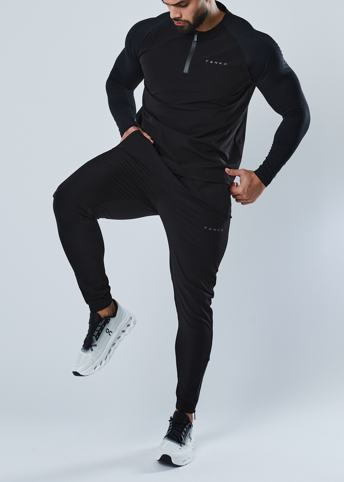 Core Hybrid 1/4 Zip Tee (Black)
