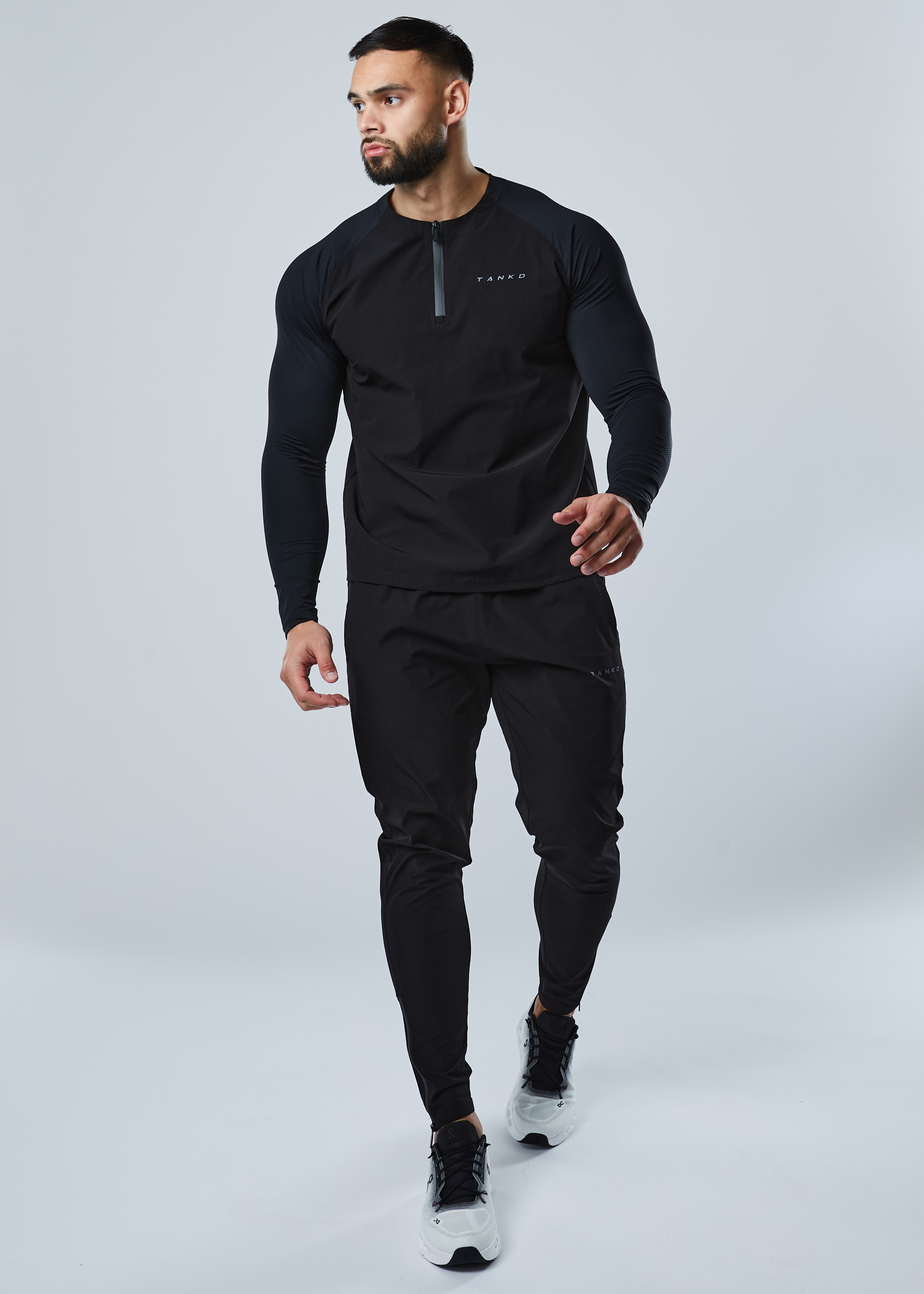 Core Hybrid 1/4 Zip Tee (Black)