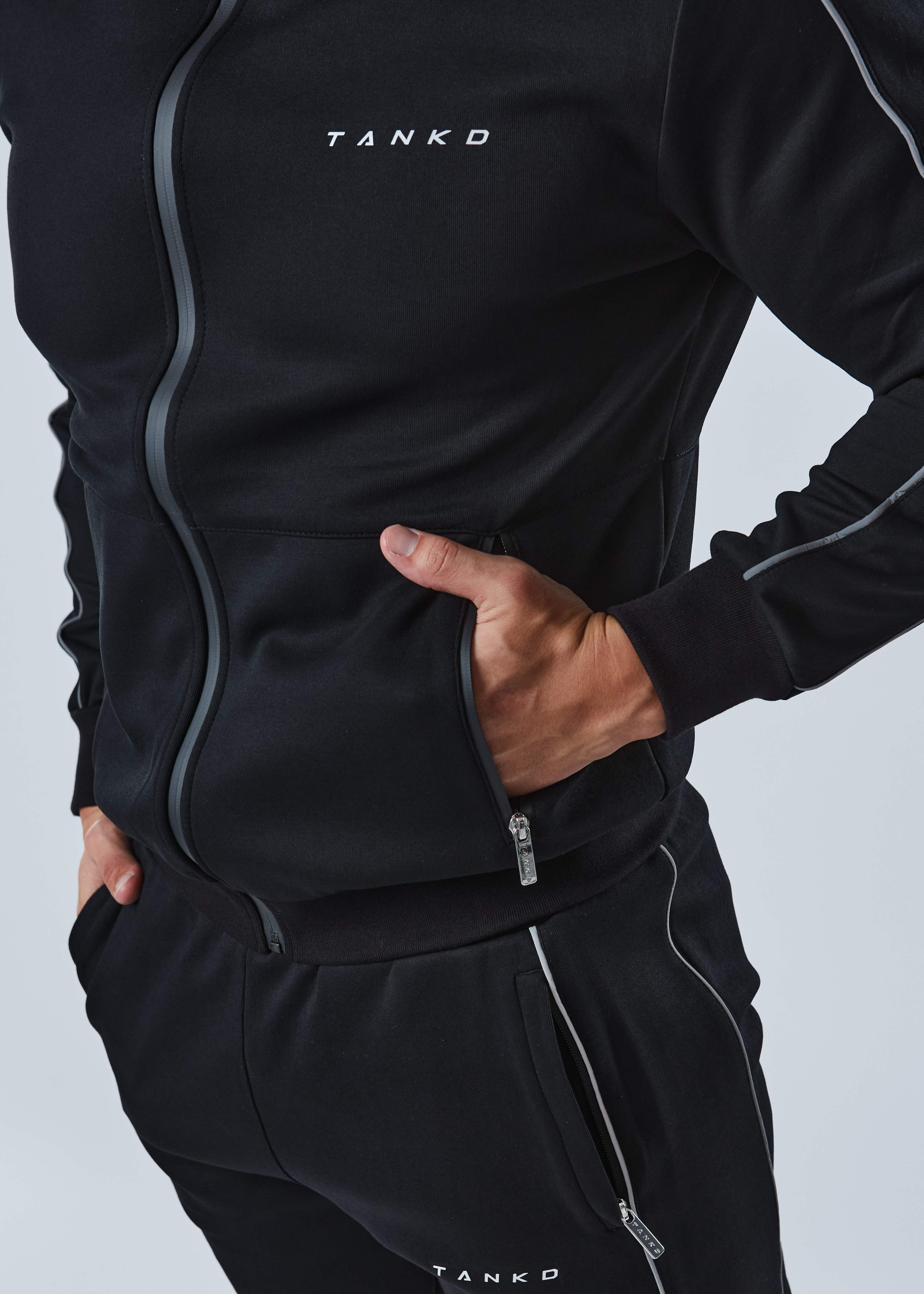 Reflective Zip Jacket (Black)