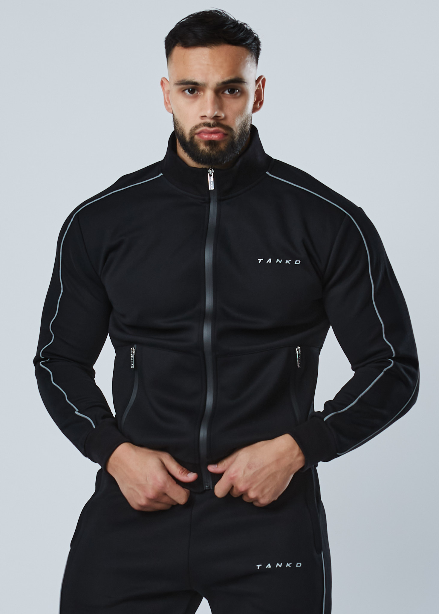 Reflective Zip Jacket (Black)