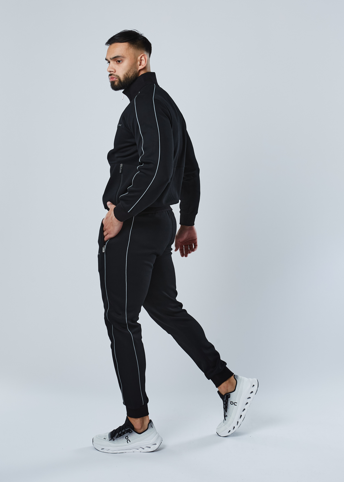 Reflective Zip Jacket (Black)