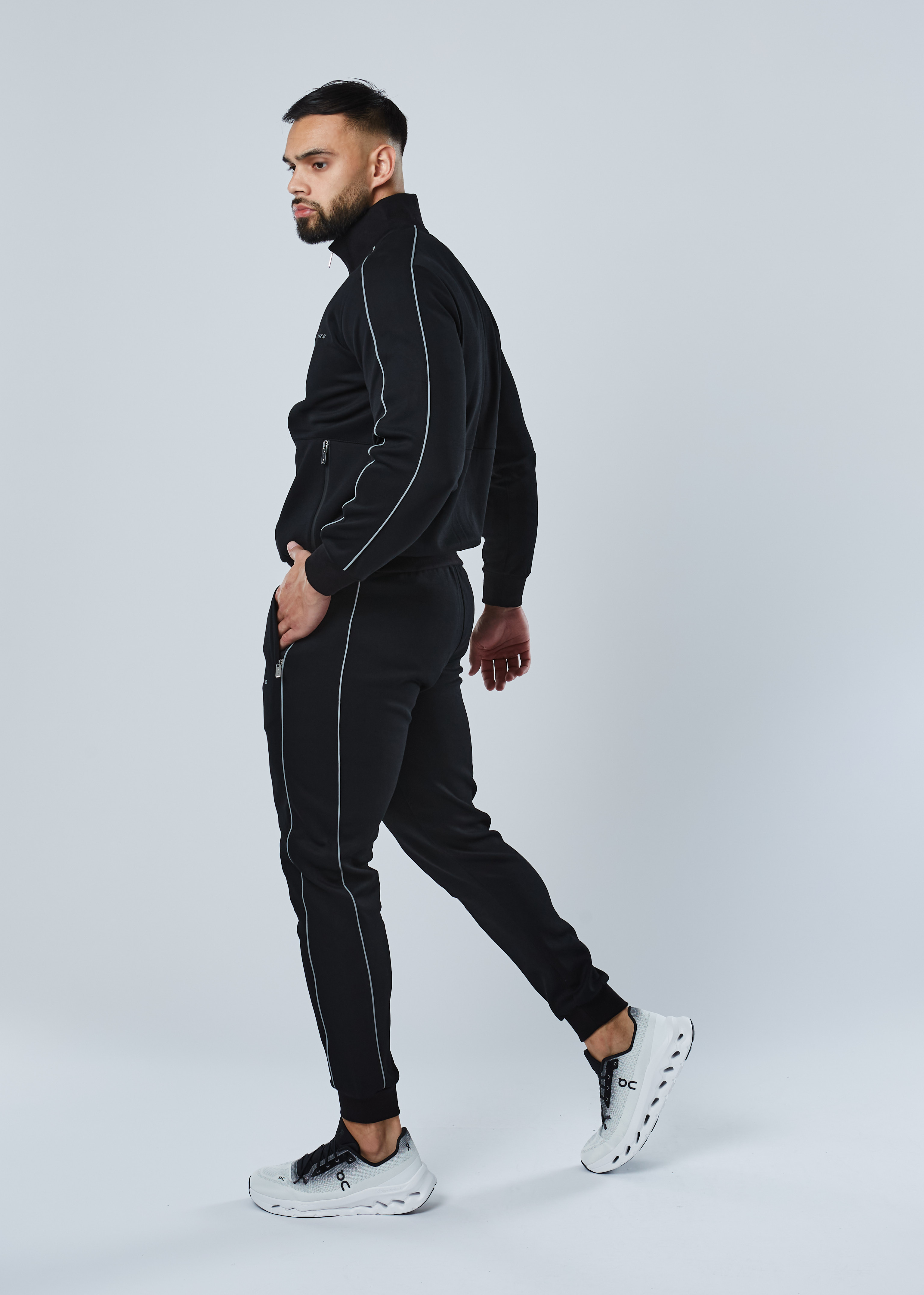 Reflective Zip Jacket (Black)