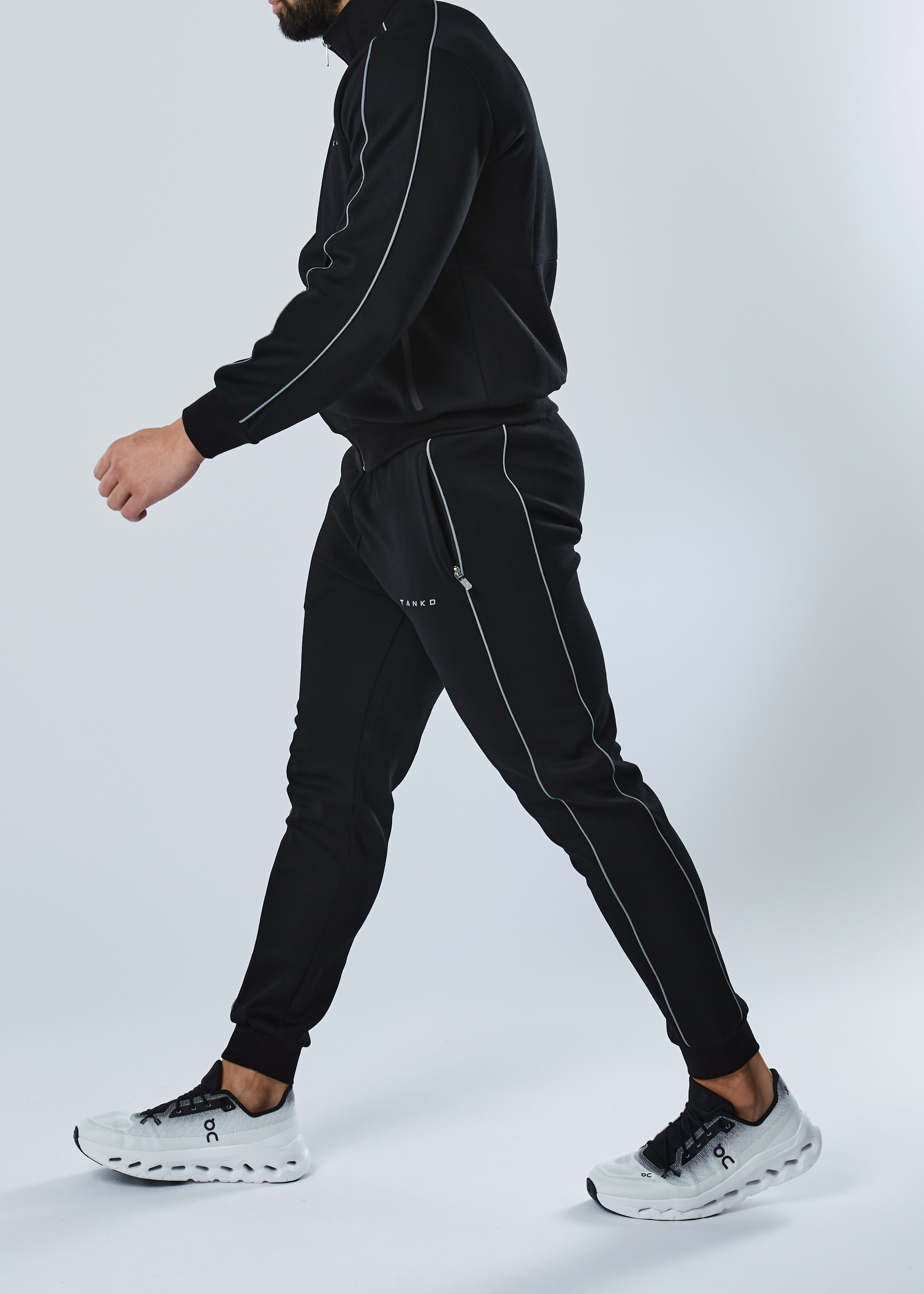 Reflective Cuffed Sweat Pants (Black)