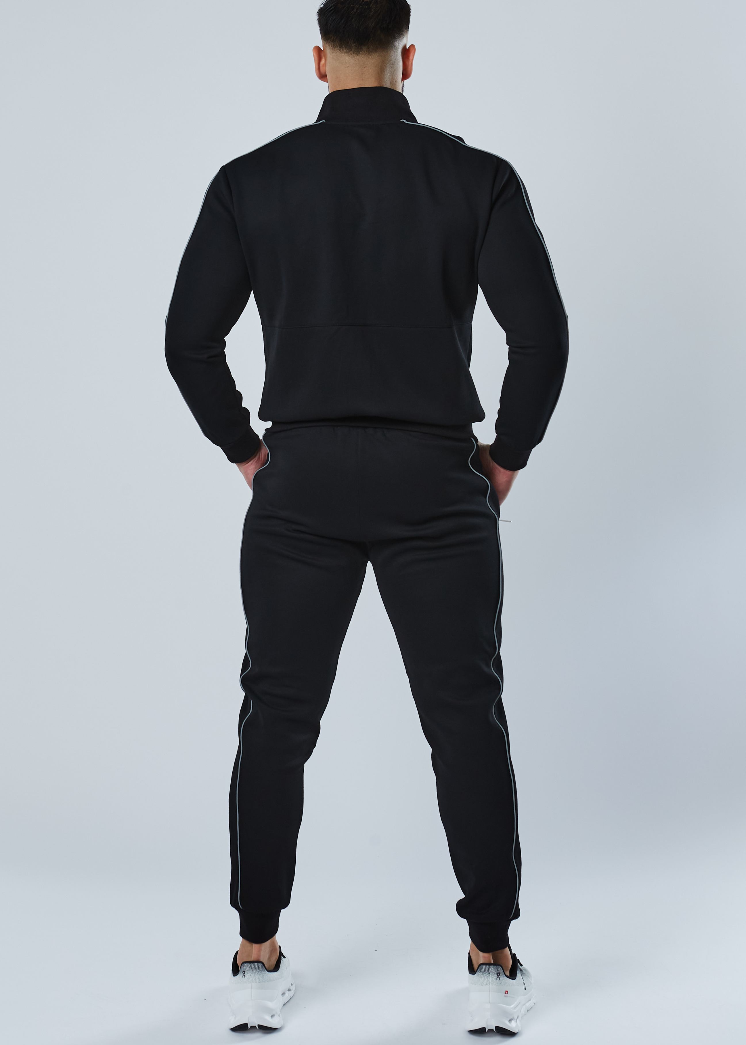 Reflective Cuffed Sweat Pants (Black)